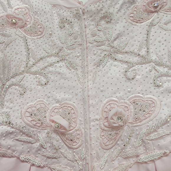 ☆ Boutiqe size 18 bridal maxi gown pink A line embroidered and sequence pink - Picture 12 of 12